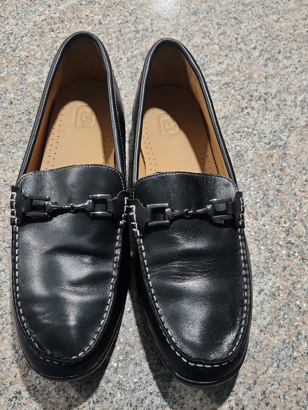 FootJoy Men’s Black Leather Bit Loafers Size 12 | Classic Slip‑On Comfort